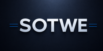 Sotwe logo with bold white text on a dark blue background
